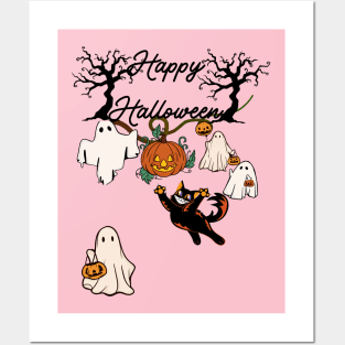 halloween ghosts Posters and Art